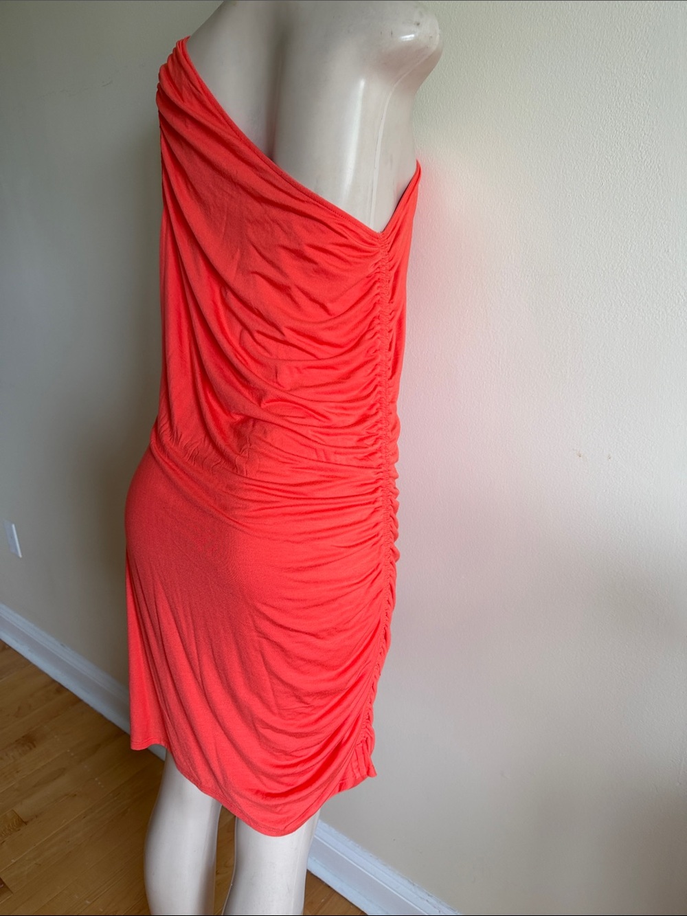 a new day One-Shoulder Ruched Coral-Red Dress - Picture 8 of 9